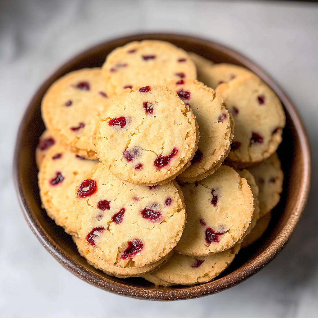 Recipe preparation for cranberry orange shortbread cookies