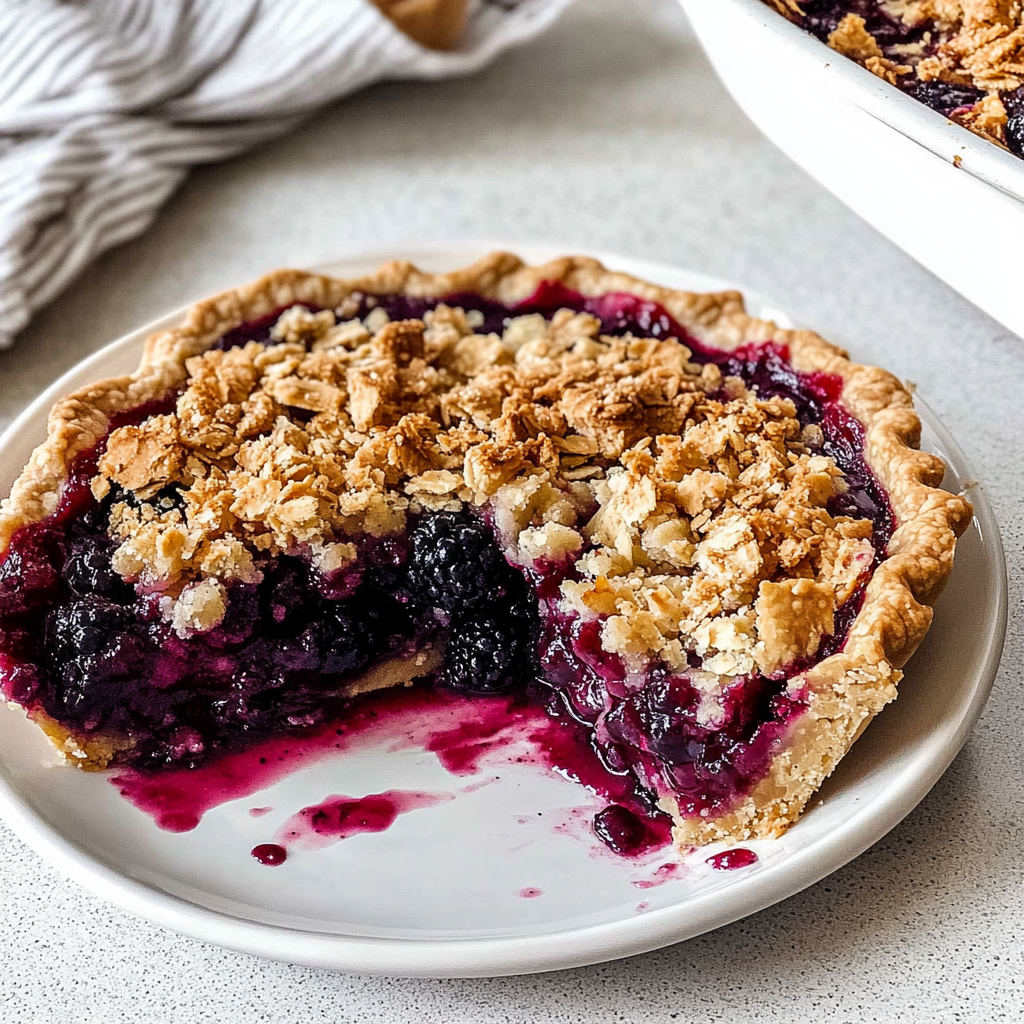 Recipe preparation for mixed berry crumble pie