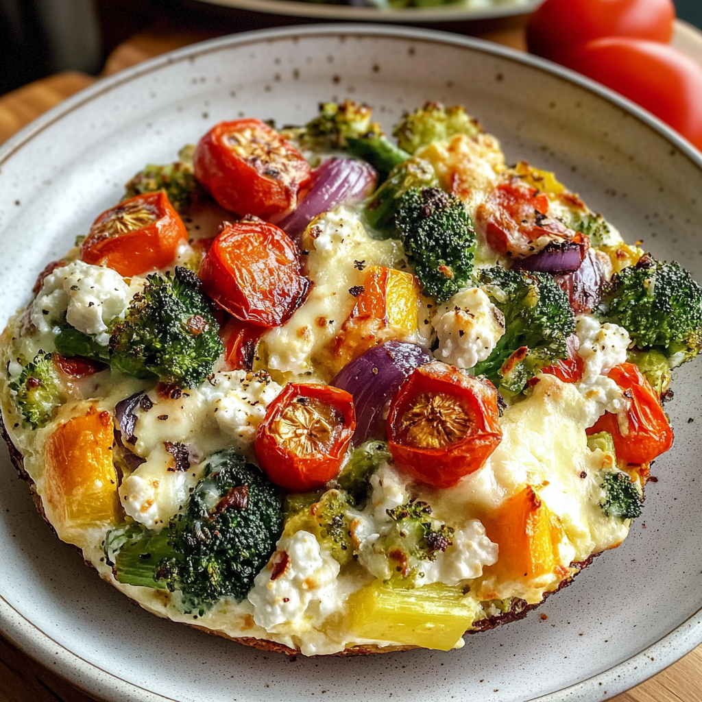 Recipe preparation for High-Protein Veggie Bake with Cottage Cheese