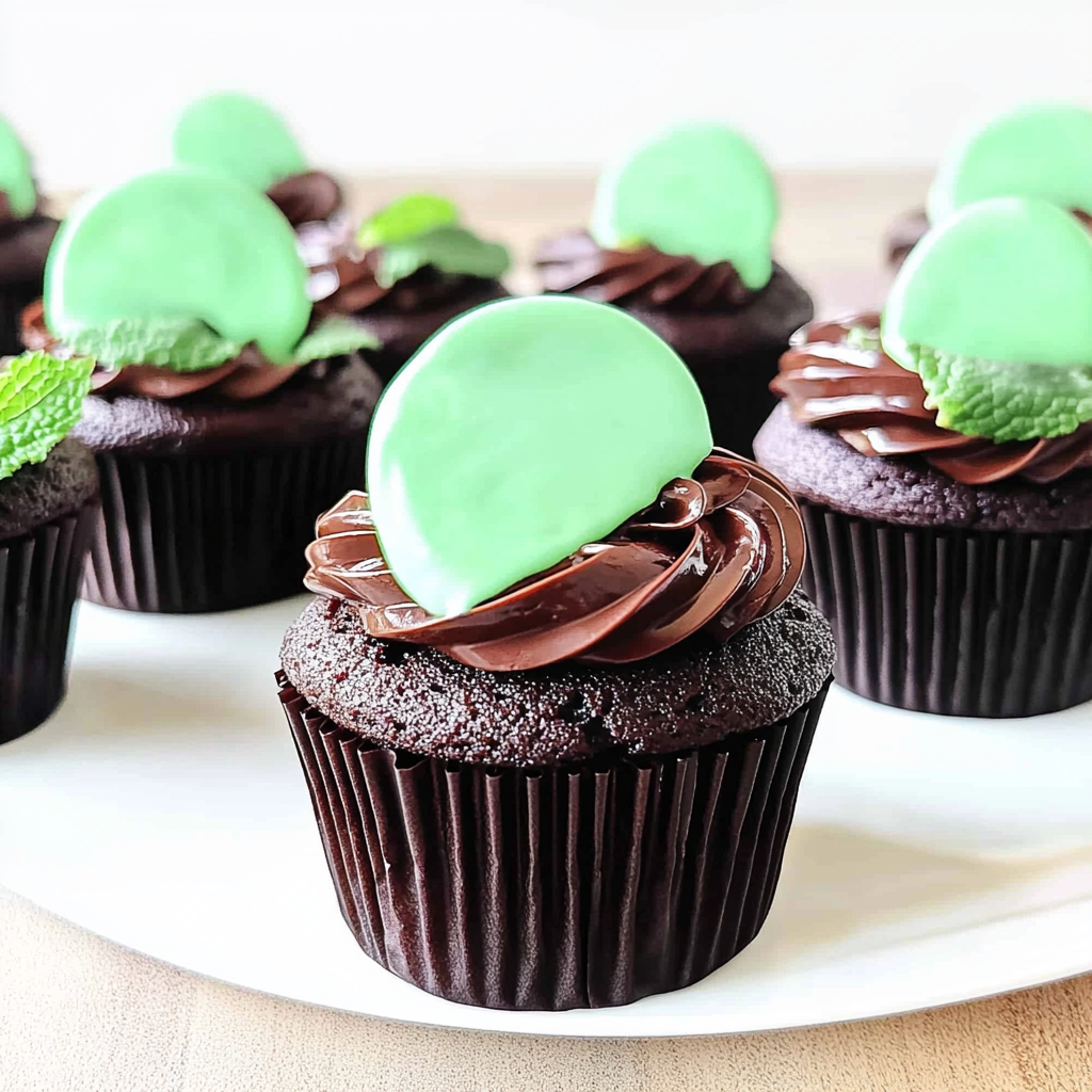 Recipe preparation for Chocolate Mint Cupcakes