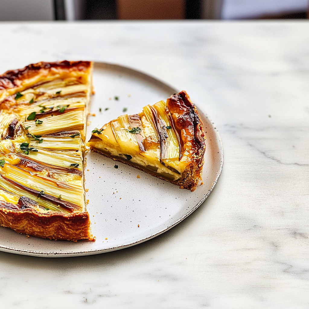 Recipe preparation for Quiche Lorraine with Caramelized Leeks