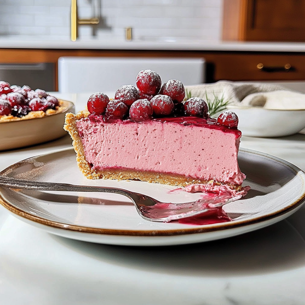 Recipe preparation for Cranberry Mousse Pie